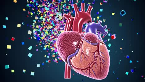 animated heart with colorful explosion