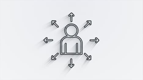 diseño de icono de sombra de línea de medios sociales aislado en fondo blanco. icono web de esquema. gráficos en movimiento.