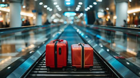 luggage on airport conveyor belt