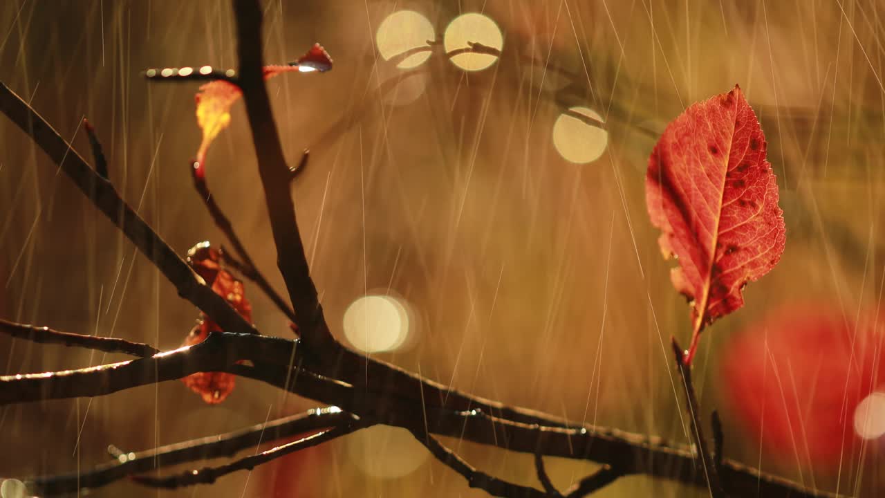 가을 비의 클로즈업