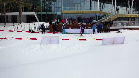 biathlon competition at a ski resort