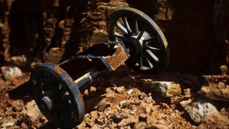 ancient historic gun in the stone canyon