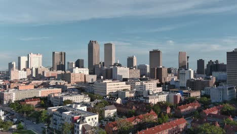 aerial of new orleans cityscape