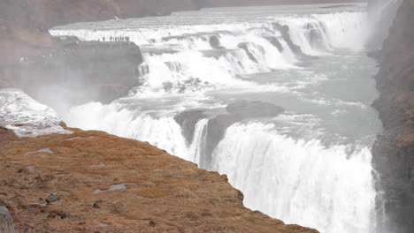 panning right of iceland waterfall in slow motion