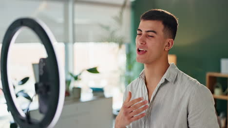 man creating content for his vlog
