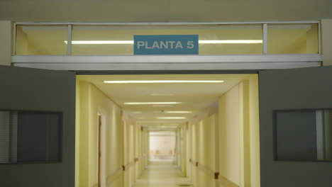 hospital corridor on floor 5