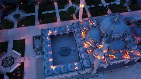 이스탄불의 파티흐 모스크 (fatih mosque) 의 야간 풍경, 터키에서 촬영된 4k 영상