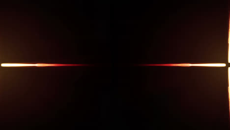 animation of glowing orange energy current moving from centre in waves to left and right, on black