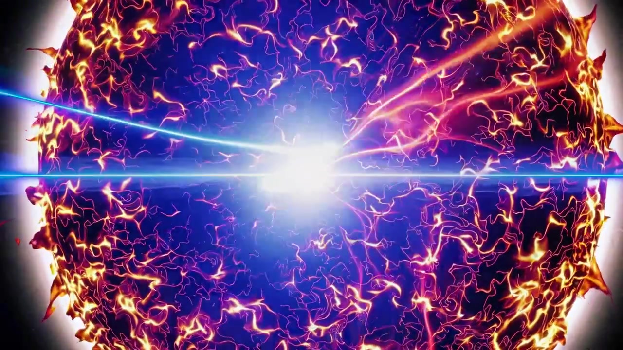 Abstrakte Animation einer glühenden Sonne mit Sonneneruptionen und Energieausbrüchen
