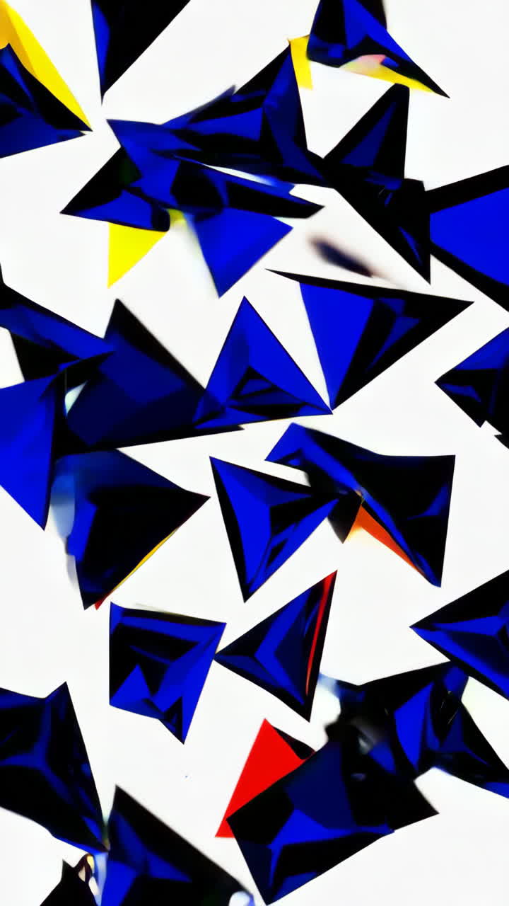 Abstract Geometric Shapes in Red, Blue, Yellow, and Black