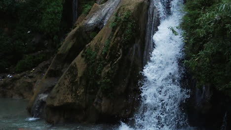 serene waterfall in lush forest