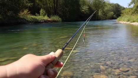fishing on a clear river
