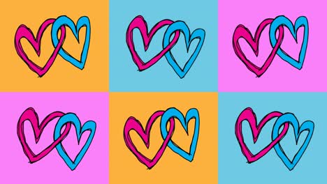 niños dibujando arte pop fondo sin costuras con tema de amor