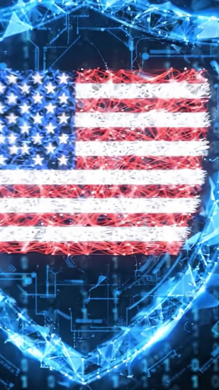 A Visual Contrast of Security: From a Crystal Shield to a Digital American Flag Representing Strength and Innovation in Modern Defense and Protection