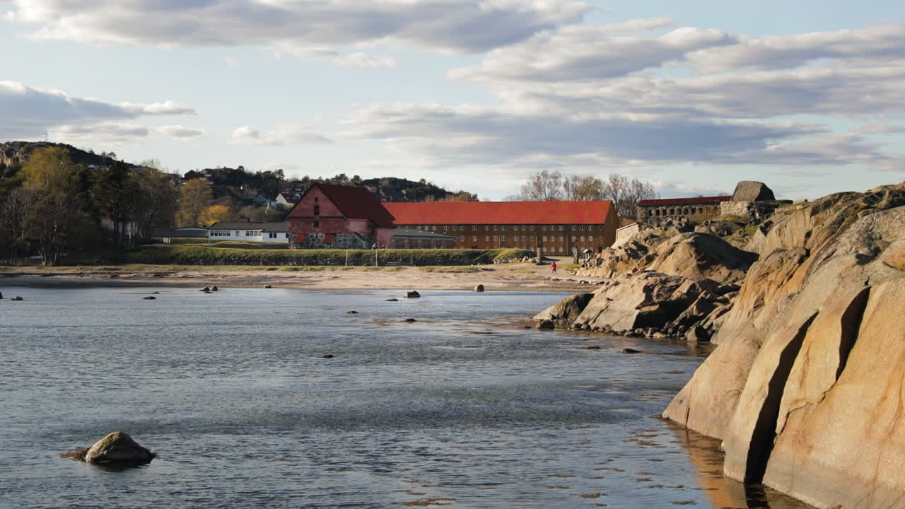 Fredriksvern verft (Stavern Fort), from the waterside. Stavern, Norway
