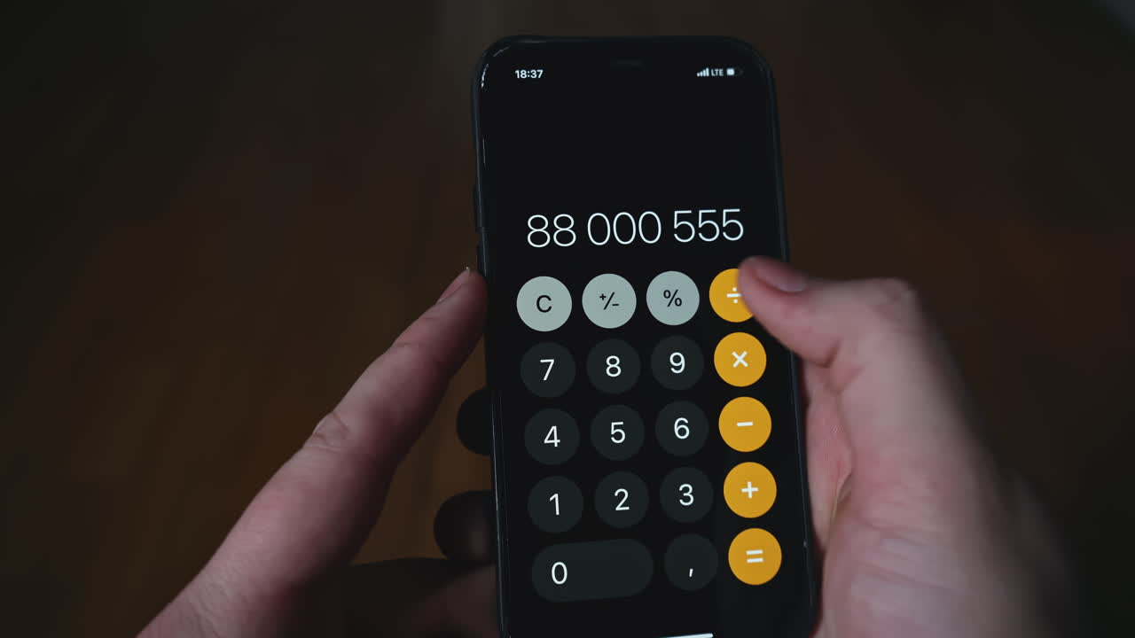 Using a phone calculator app