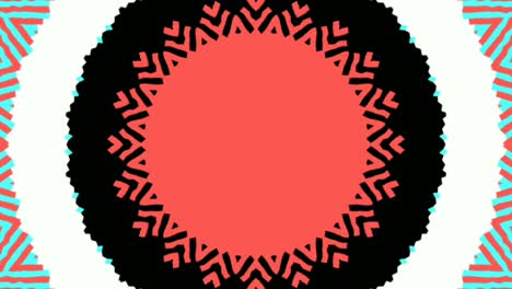 graphic effect emerging from the center and rotating in red and black