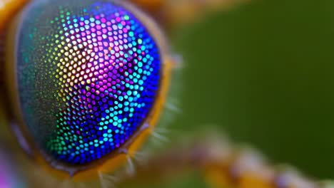 primer plano de un colorido ojo de insecto