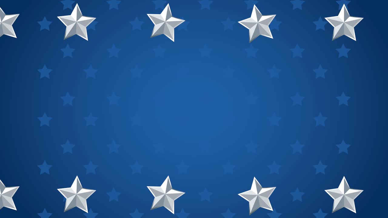 états-unis d'amérique célébration carte d'animation avec des étoiles sur fond bleu
