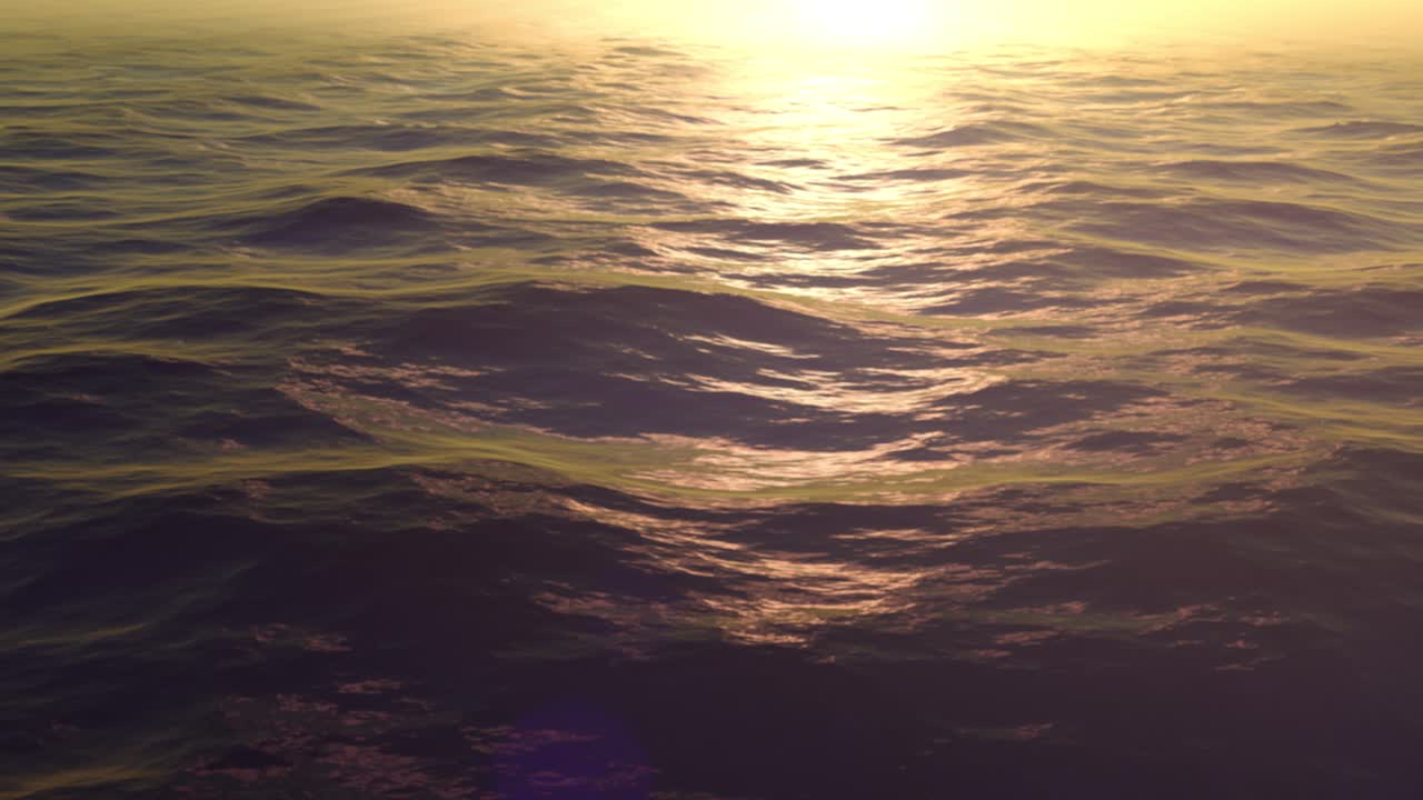 Bright Sun Shining Over The Ocean Waves In Summer