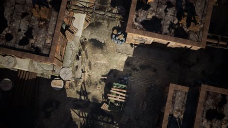 aerial view of abandoned old factory