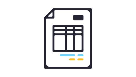 invoice receipt line icon animation with alpha