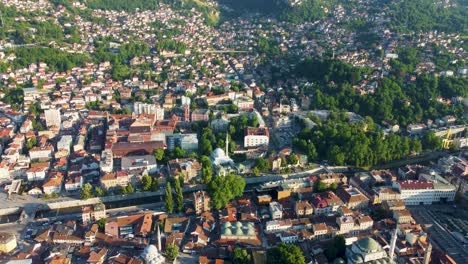 4k aerial footage of sarajevo, the capital of bosnia and herzegovina. this drone video captures the city’s unique blend of ottoman and austro-hungarian architecture