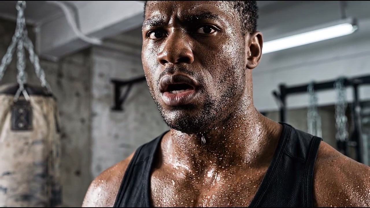 Close up of muscular sportsman after challenging workout and endurance exercise