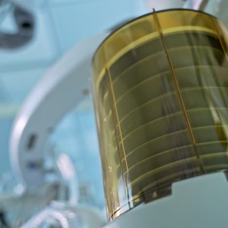 anaesthesia machine ventilator in the operating room. movement of modern medical device for artificial lung ventilation. close-up.