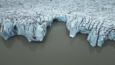 svinafellsjokull glacier in vatnajokull, iceland - aerial drone shot