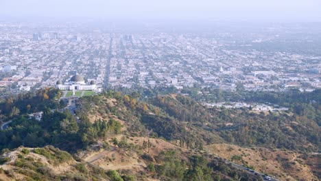 Paisaje-Del-Parque-Del-Observatorio-Griffith-Y-Vista-Panorámica-Del-Paisaje-Urbano