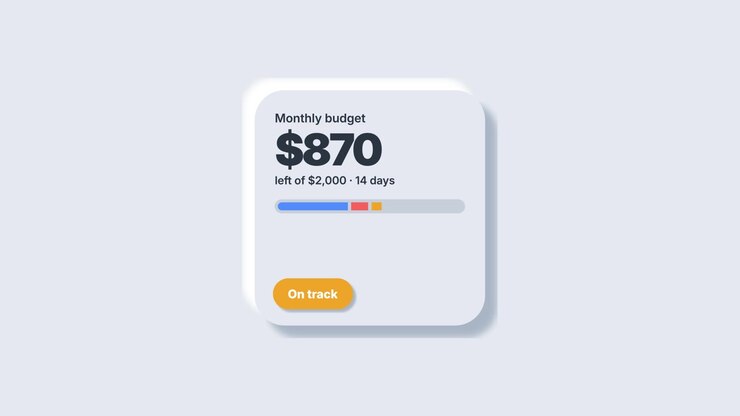 Digital Monthly Budget Tracker Interface Animation