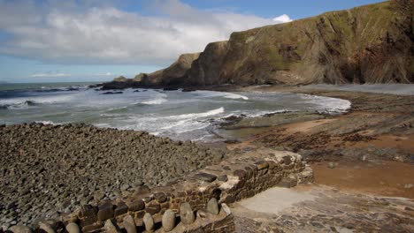 extra wide shot of eye cove, taken at hartland quay, stoke, hartland, bideford
