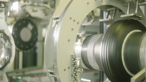 automated science mechanical tire production technology view at modern industrial factory closeup real shot