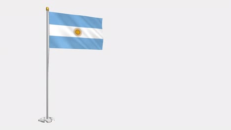 video de bucle de la bandera argentina revoloteando en el viento, video en cámara lenta de 4k, con canal alfa