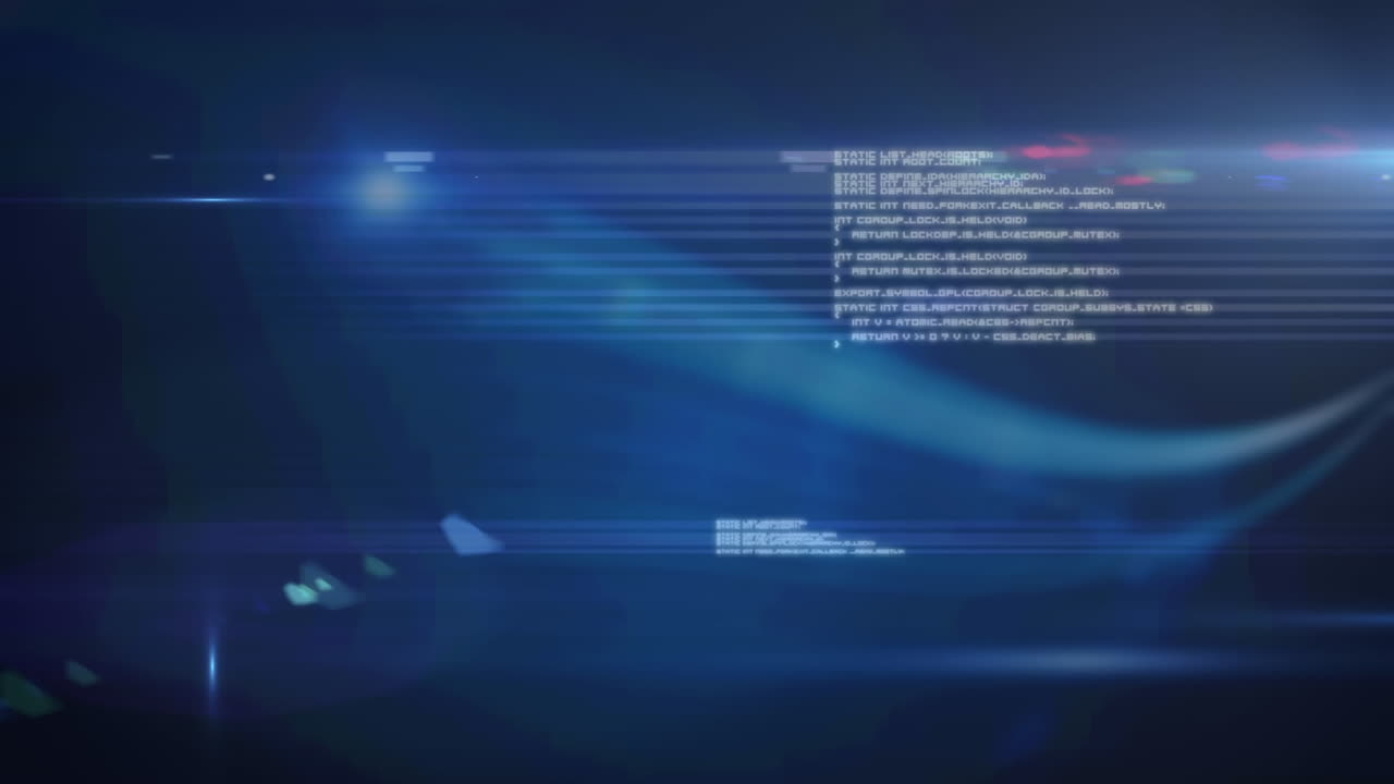 Animation of data processing on blue background