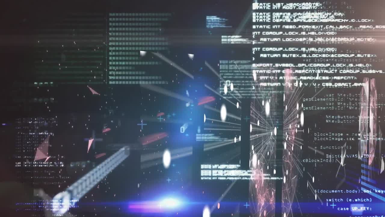 바이너리 코딩을 통한 데이터 처리 및 연결 네트워크의 애니메이션