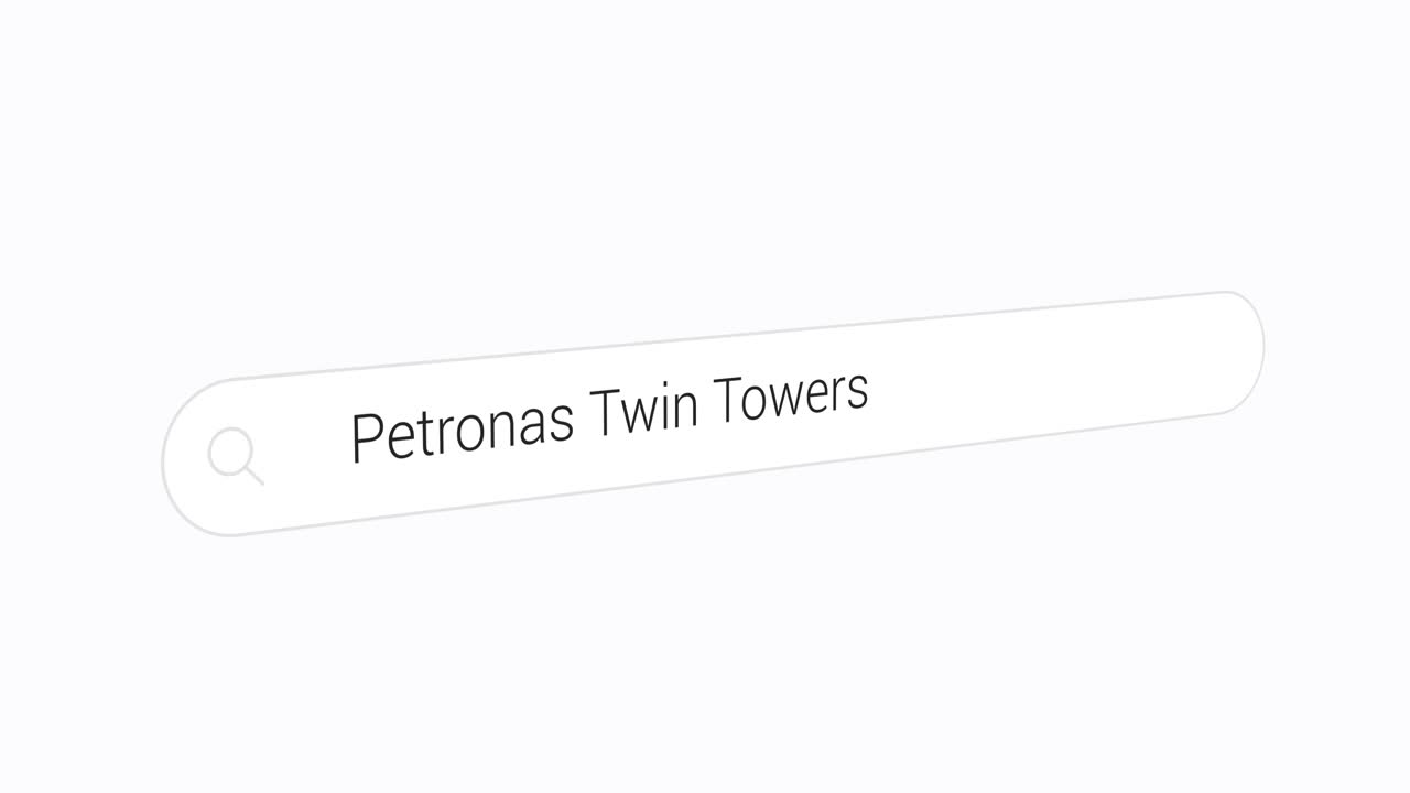 Typing Petronas Twin Towers on the Search Engine