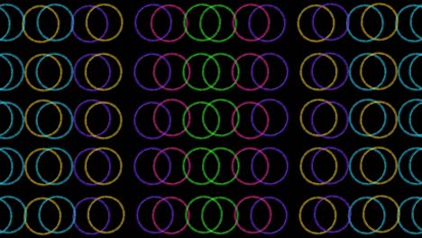 fondo abstracto de círculos de neón coloridos en un fondo negro