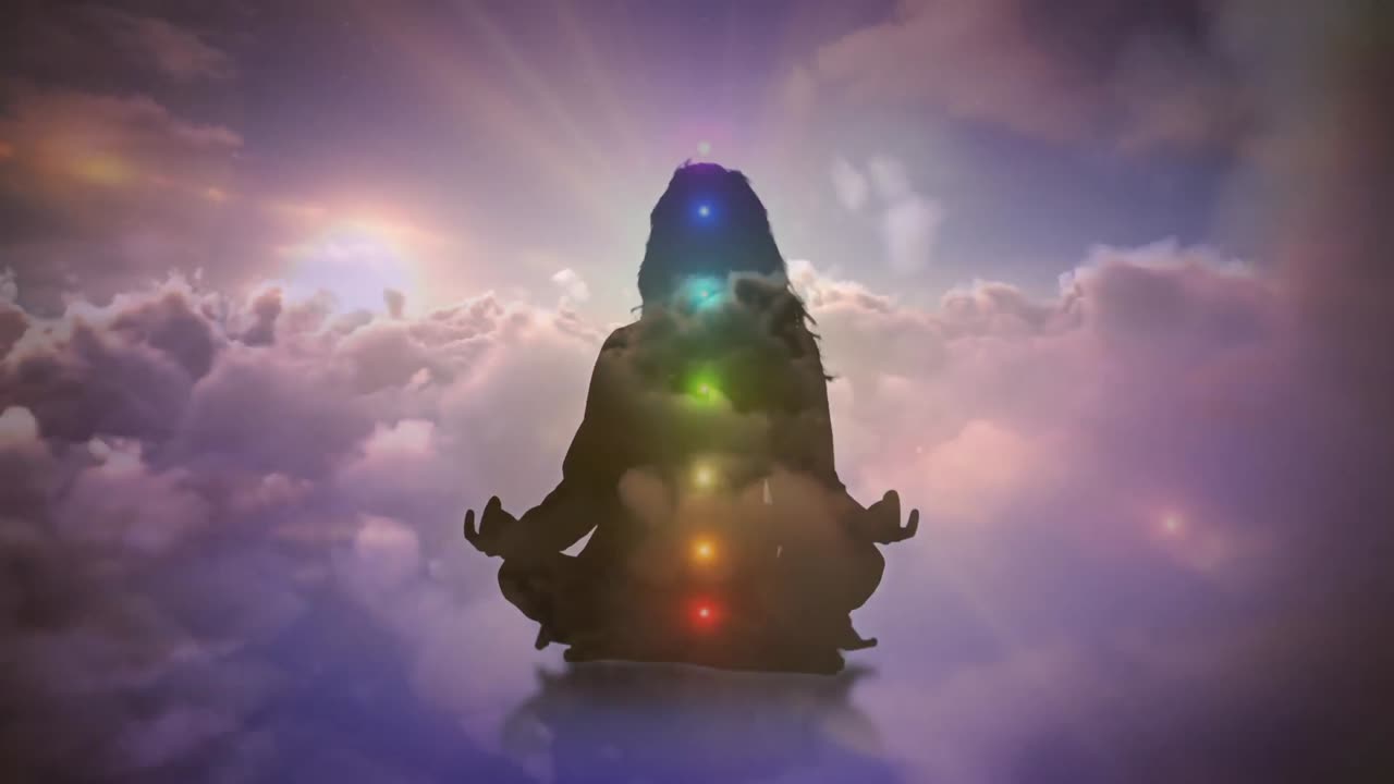 silueta de una mujer meditando