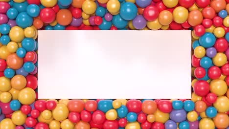 los globos brillantes que llenan la pantalla. los globos llenan la screen desde la parte inferior. los balones forman una forma rectangular en el centro.