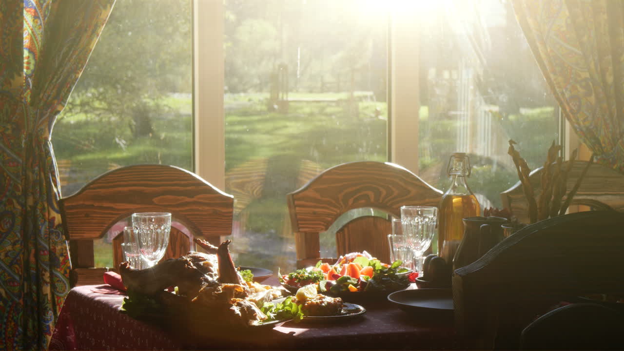 Rustic Outdoor Dining with Roasted Chicken