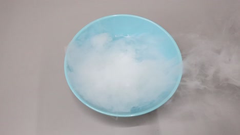 dry ice transforming into gas in water
