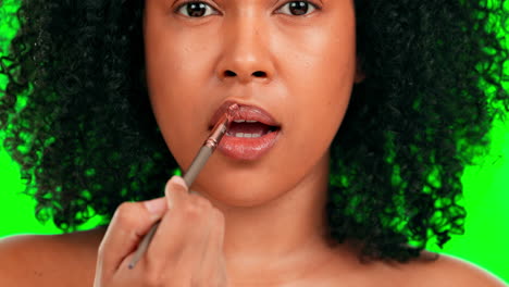 Face,-green-screen-and-woman-with-makeup