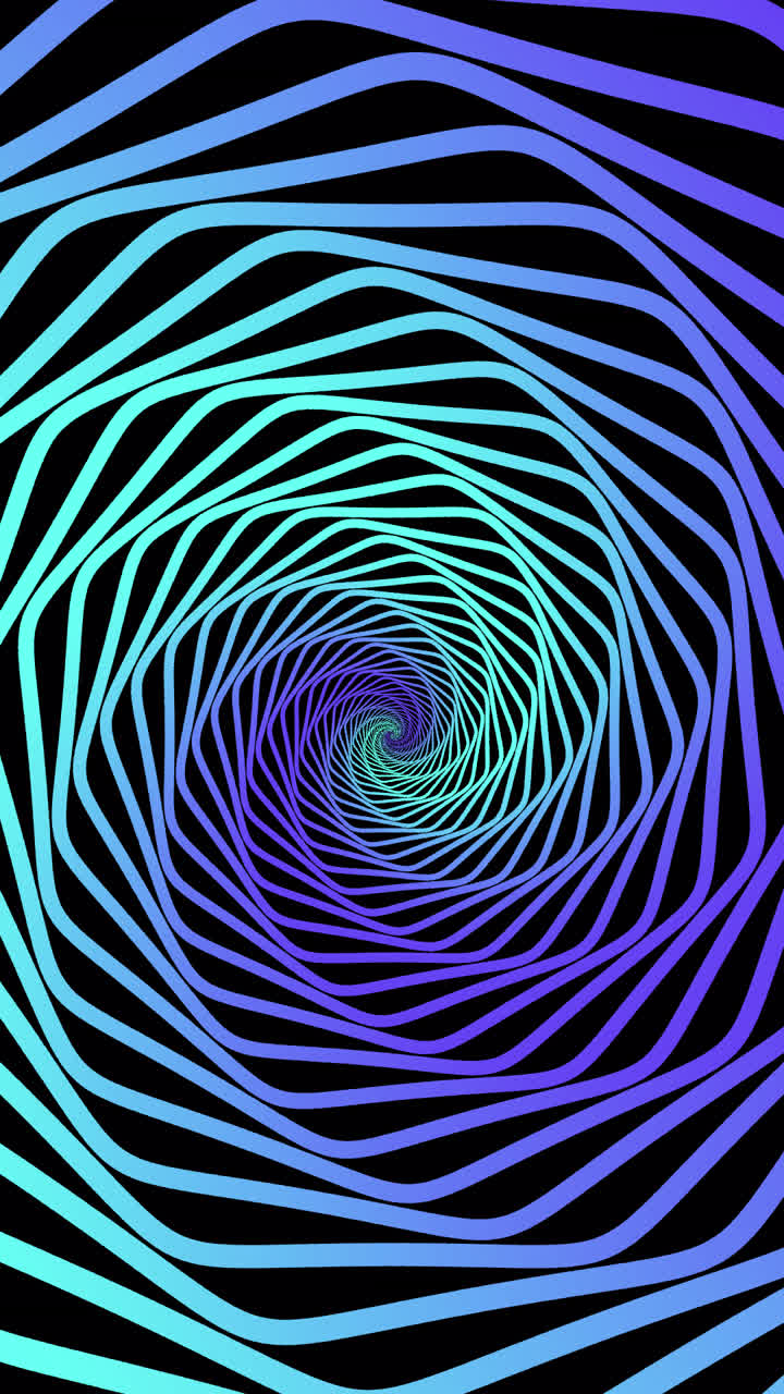 Vortice geometrico ipnotico blu e viola