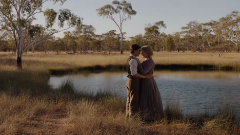 romantic couple in the australian outback