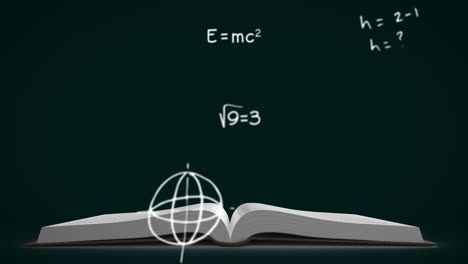 ecuaciones matemáticas contra el libro abierto