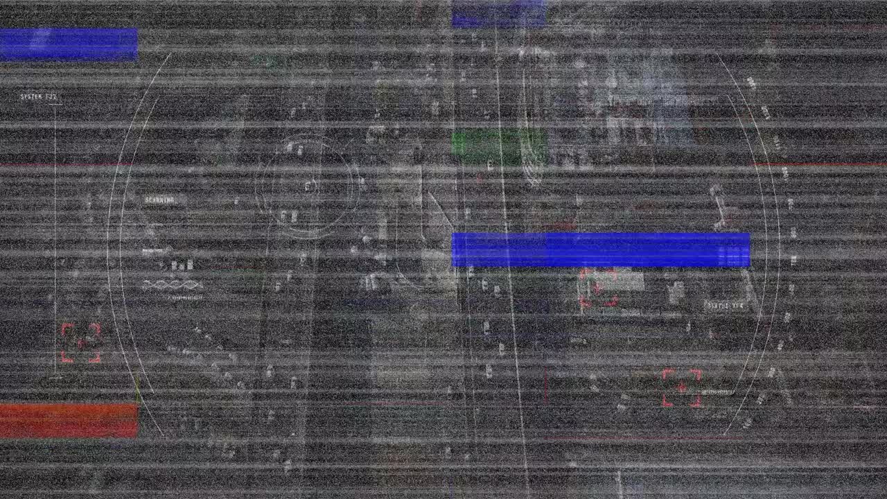 Colorful static and view of the highway