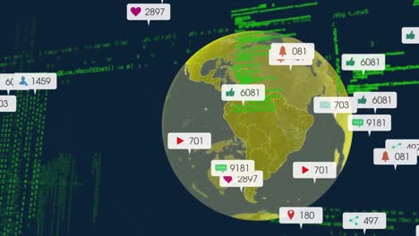 Animation-Von-Mediensymbolen-Und-Datenverarbeitung-Auf-Der-Ganzen-Welt