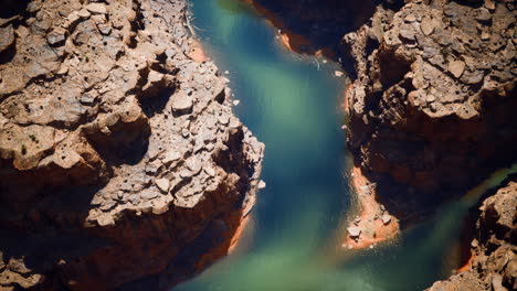 aerial view of a canyon with a river